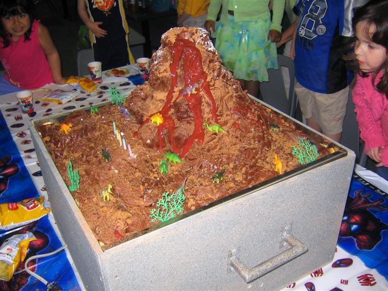 Erupting Volcano Birthday Cake