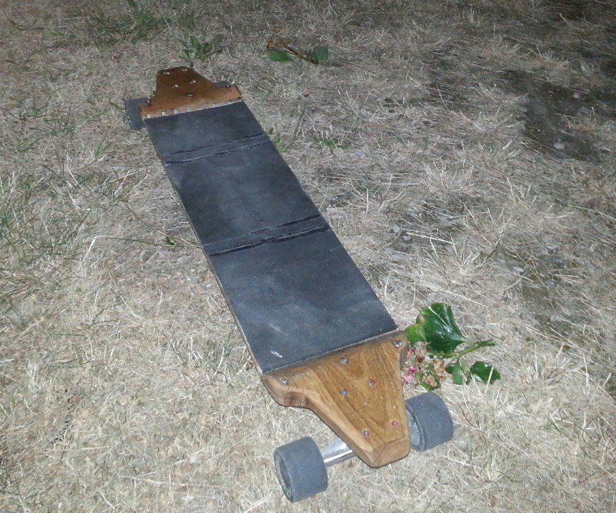 Homemade Longboard Made of Oak