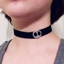 Simple Ribbon Choker With Custom Bottle Tab Clasp