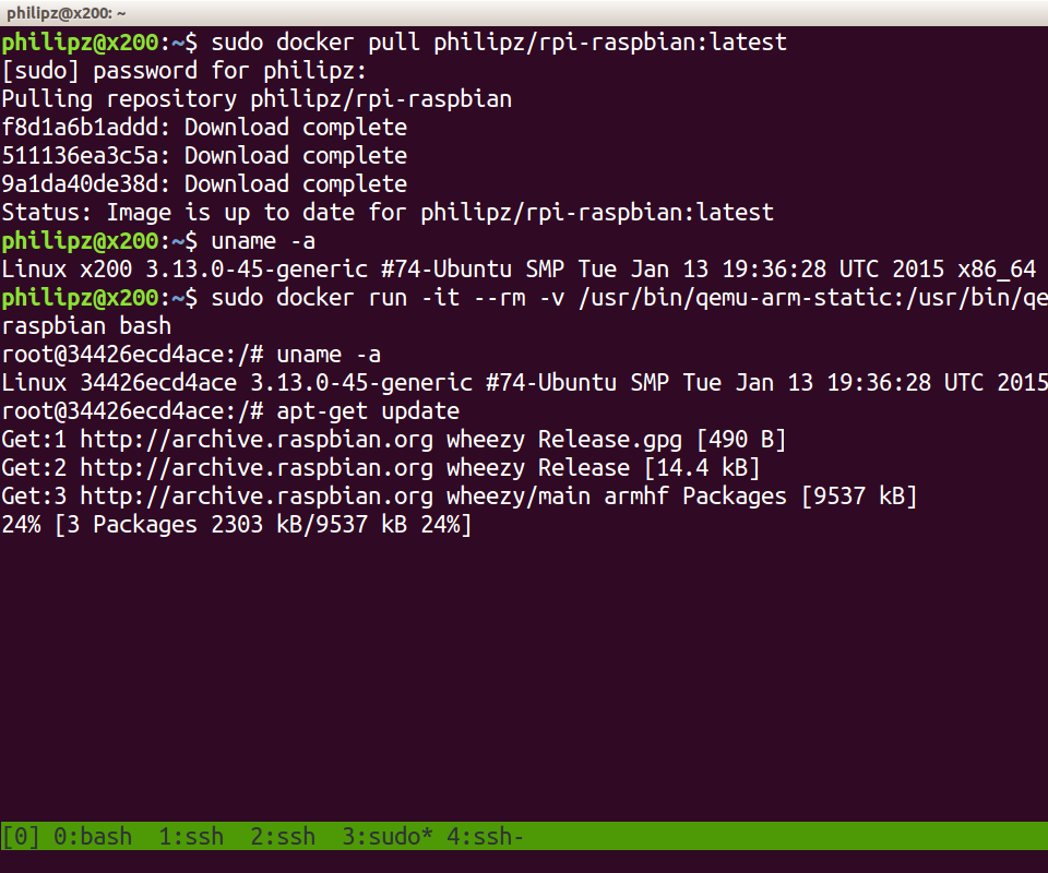 Uniform Development by Docker & QEMU