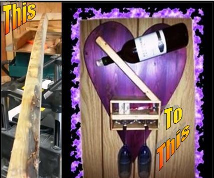 2X4 Wine Bottle & Glass Holder