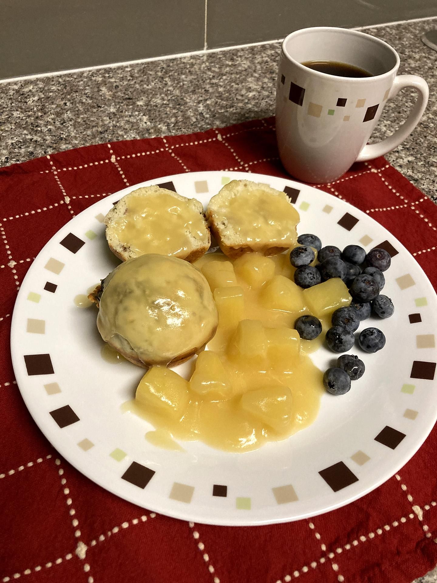 Pork and Blue Cheese Muffins With Pineapple Butter Rum Sauce 5 Steps