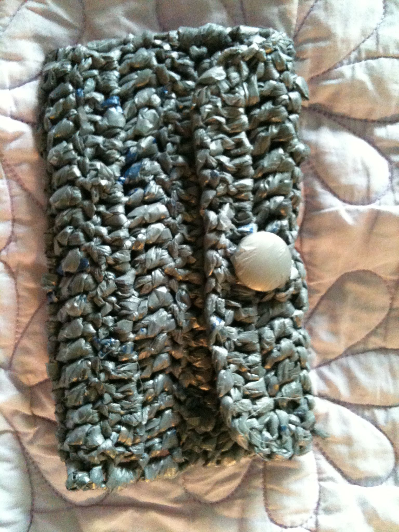 Plastic Bags Crocheted Into a Clutch