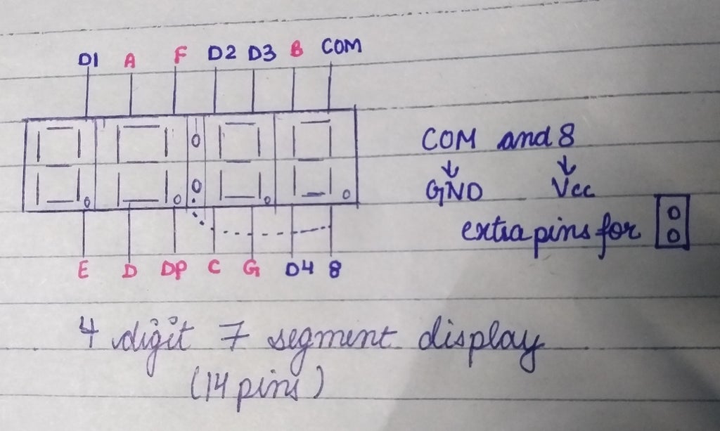 7 Segment Display Pinout
