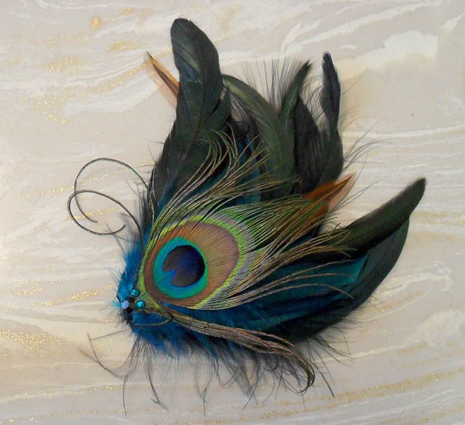 Hand made feather fascinator never worn Recycling a homemade hat into a fascinator for a baby daughter main image 4