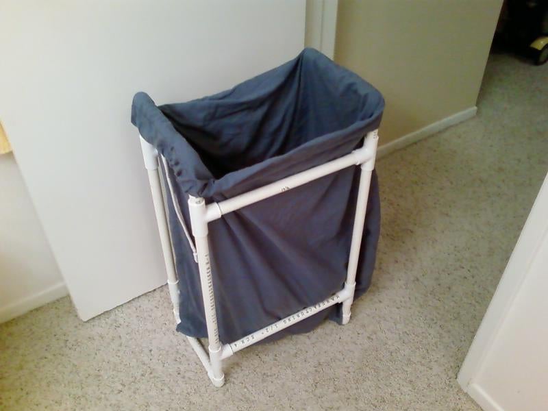 PVC Pipe Frame Laundry Hamper 3 Steps Instructables