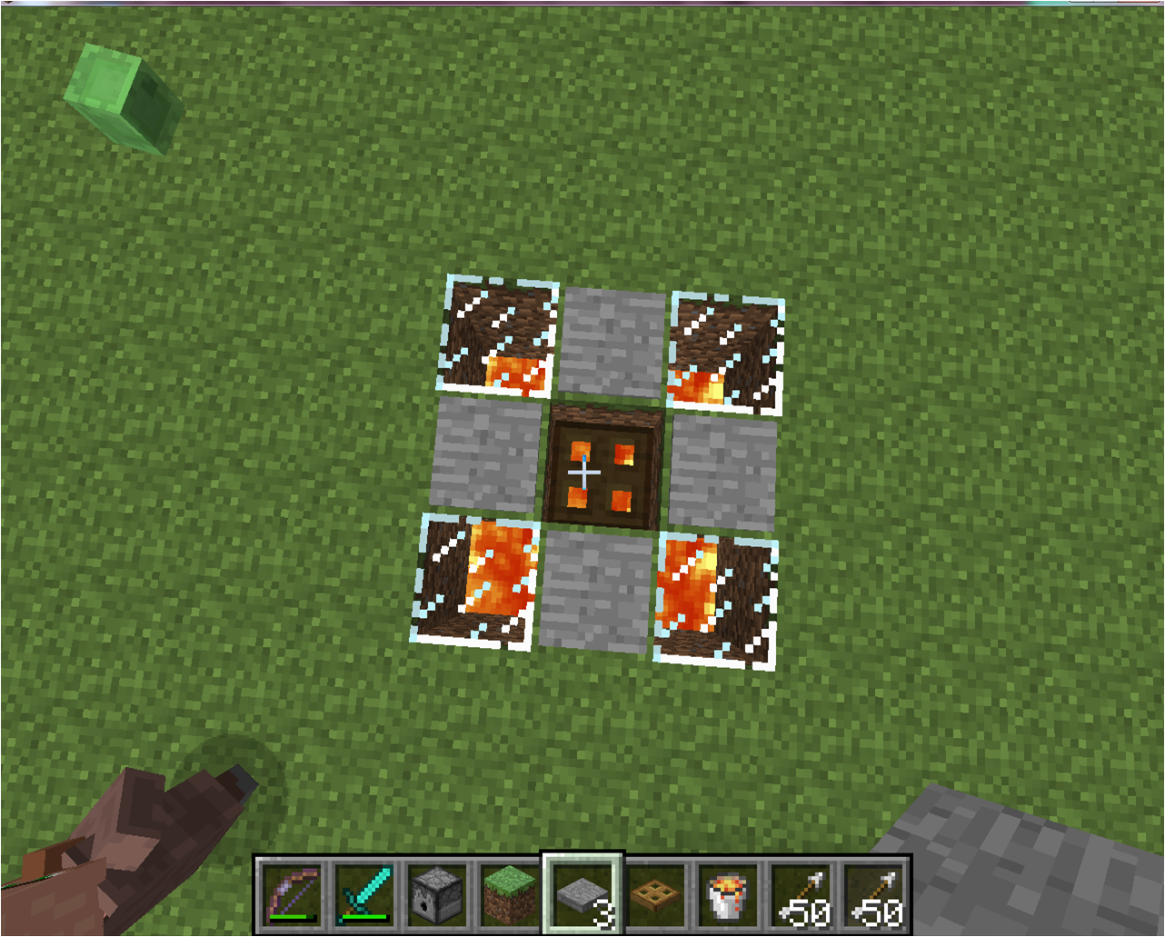how to make a pit lava trap in minecraft