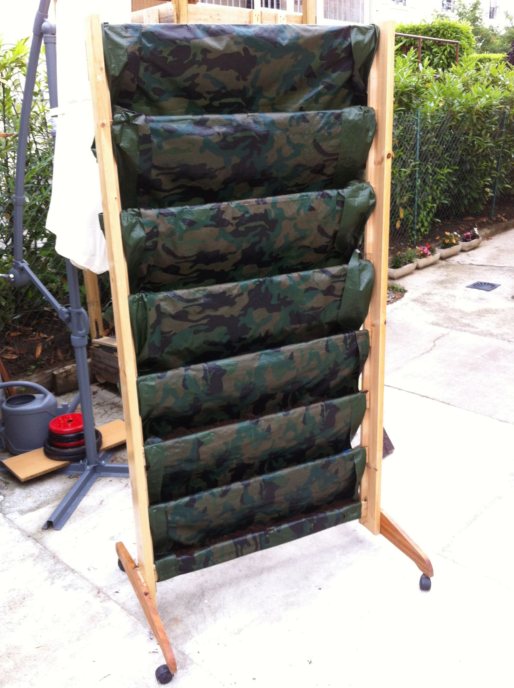 Vertical Garden, Vegetal Wall / Fense From Recycled Wood