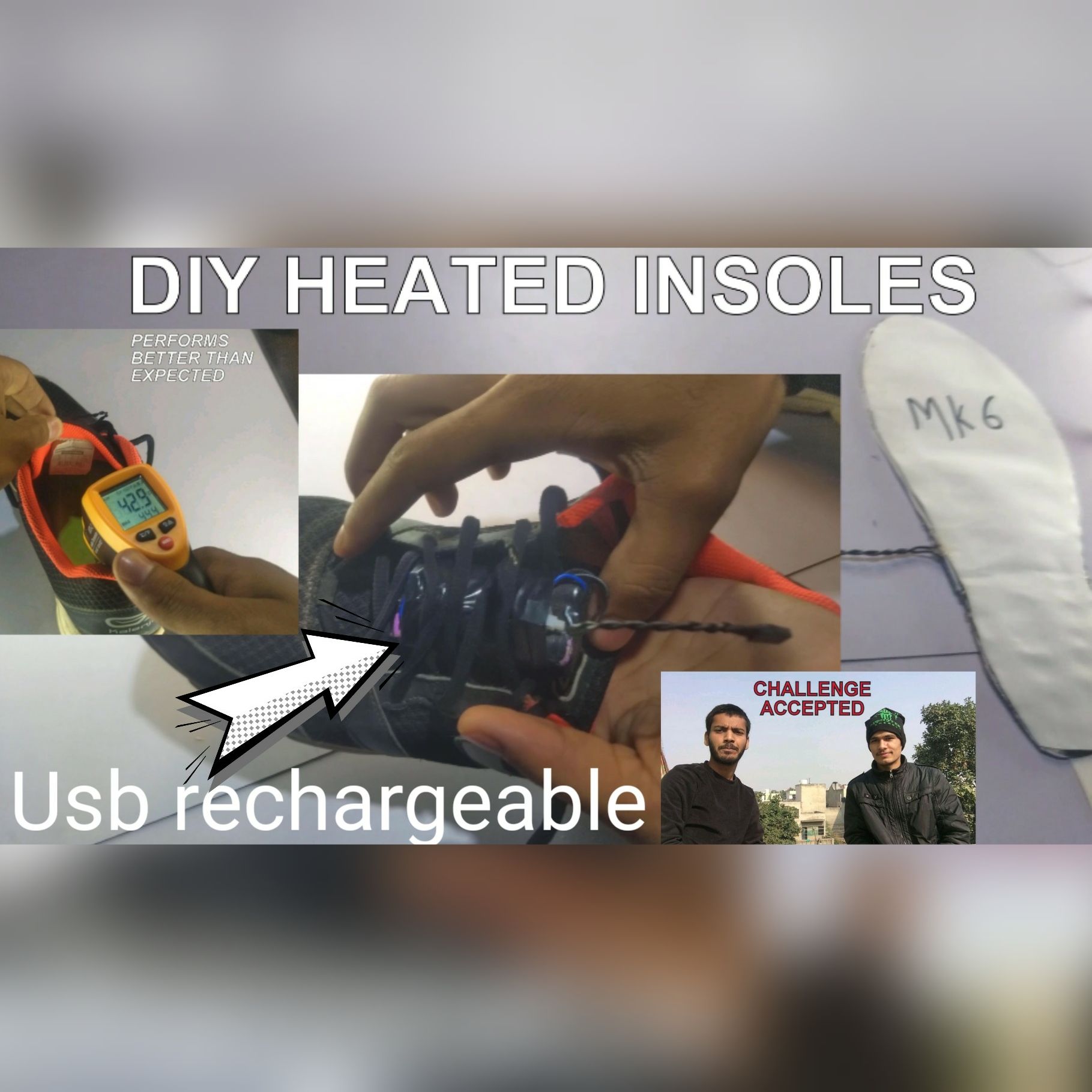 Diy Electric Heated Insoles (usb Rechargeable)
