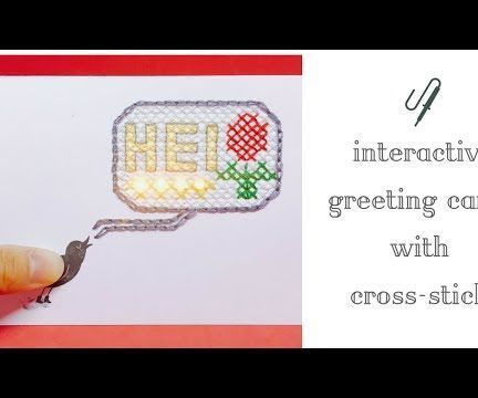 Interactive Greeting Card With Cross-stitch
