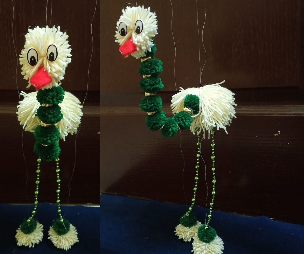 Yarn Walking Bird Puppet