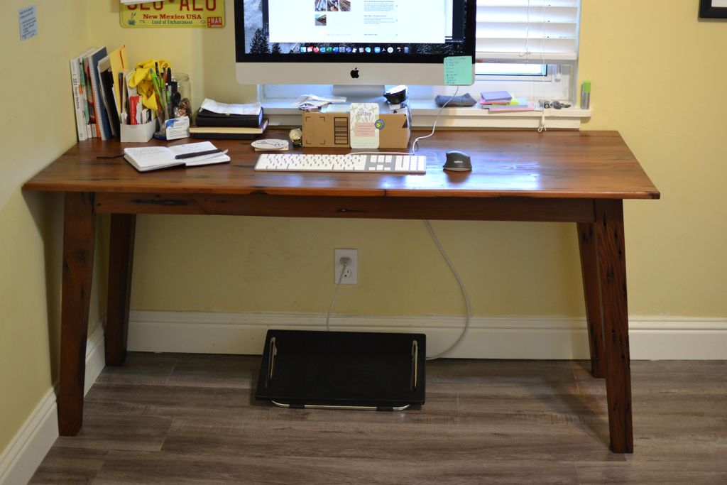 Work Bench Style Computer Desk Diy Computer Workbench Old Wood {new Desk} The Space Between