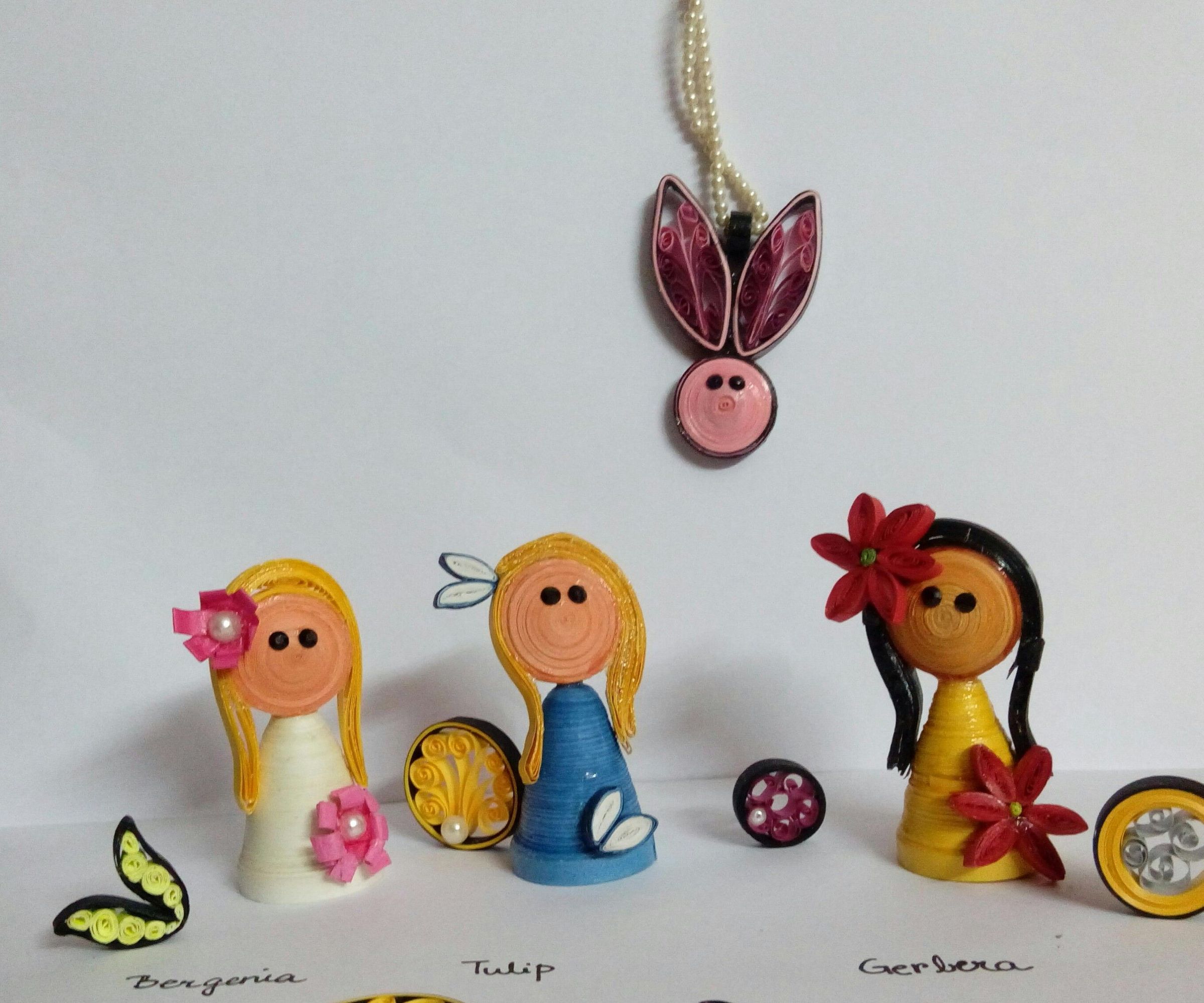 Cute Quilled Mini Dolls 