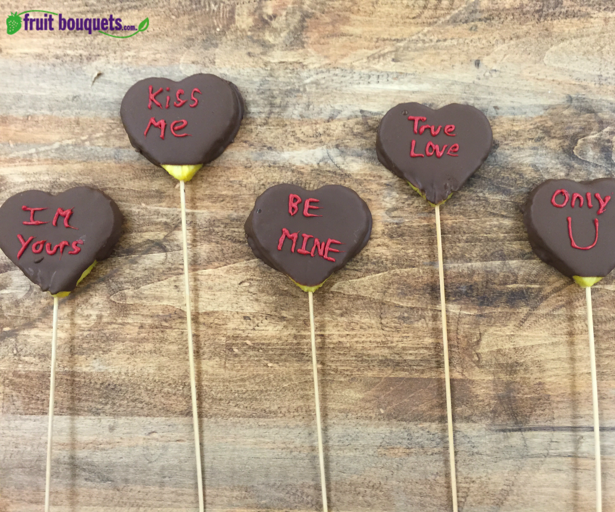 Fruit Bouquets' How to Make Valentine's Chocolate Covered Candy Heart Pineapple Skewers