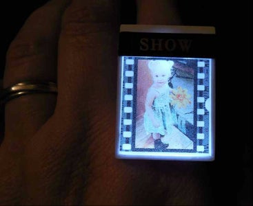 Backlit LED Display Finger Ring W/ Photo Transparancy