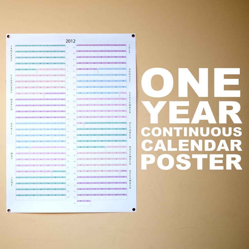 One Year Continuous Calendar Poster (with Pictures) Instructables