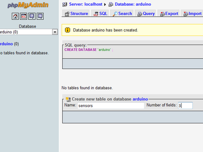 Setting Up the Database for Arduino