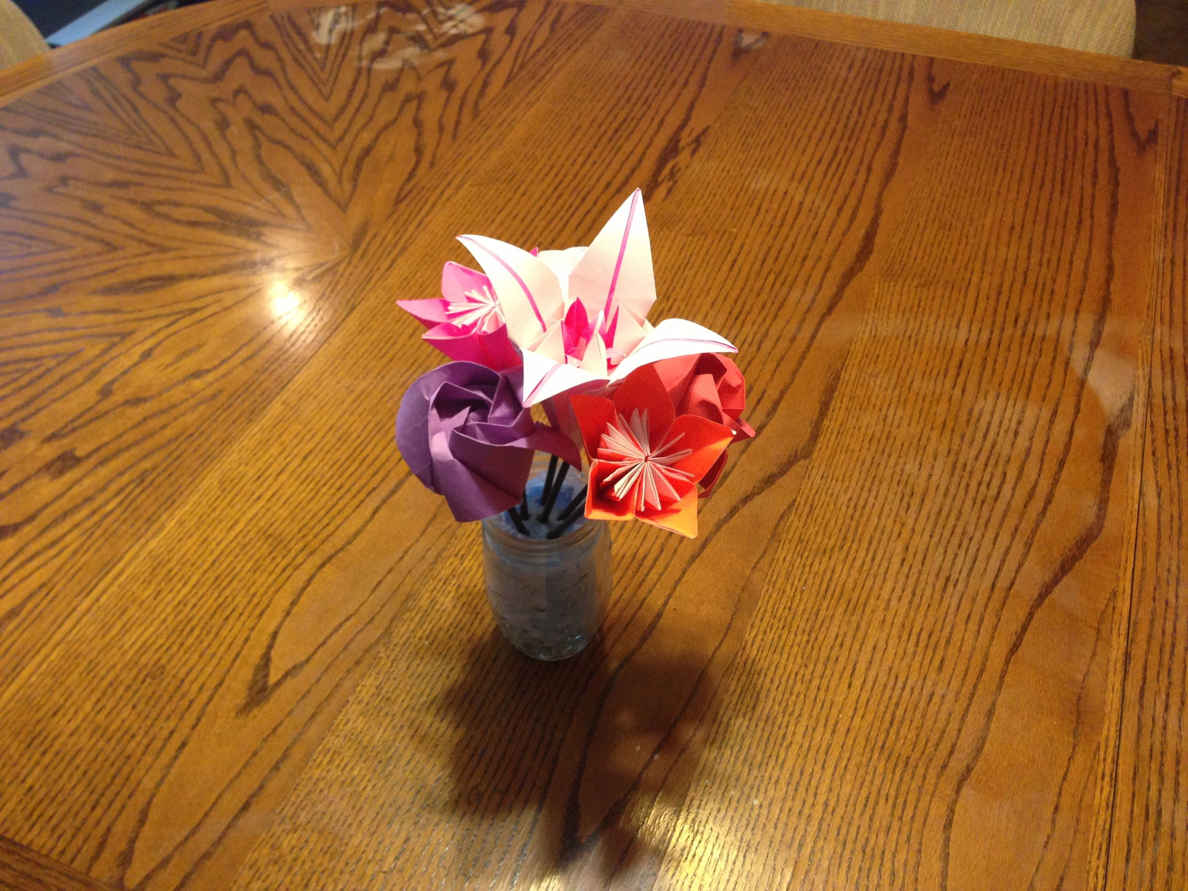 Origami bouquet