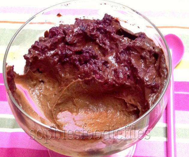 Raw Chocolate Puddings With a Pink Swirl