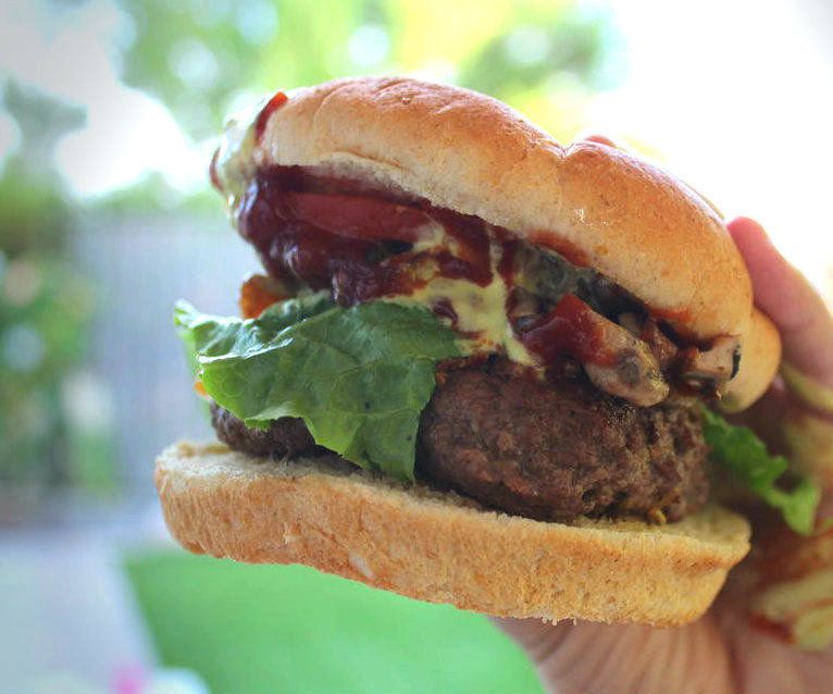 Mushroom Cheddar Bacon Burgers