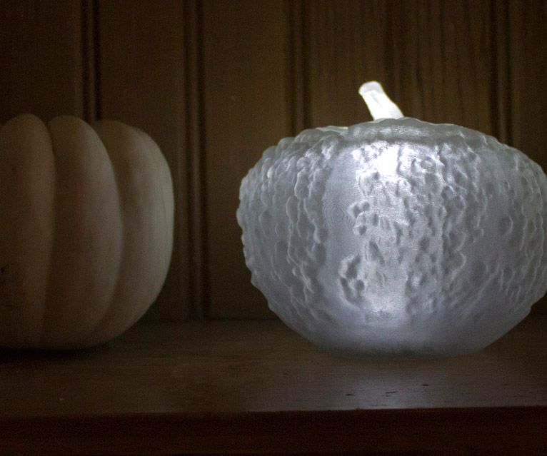123D Catch Scanned and 3D Printed Mini Lit Pumpkins