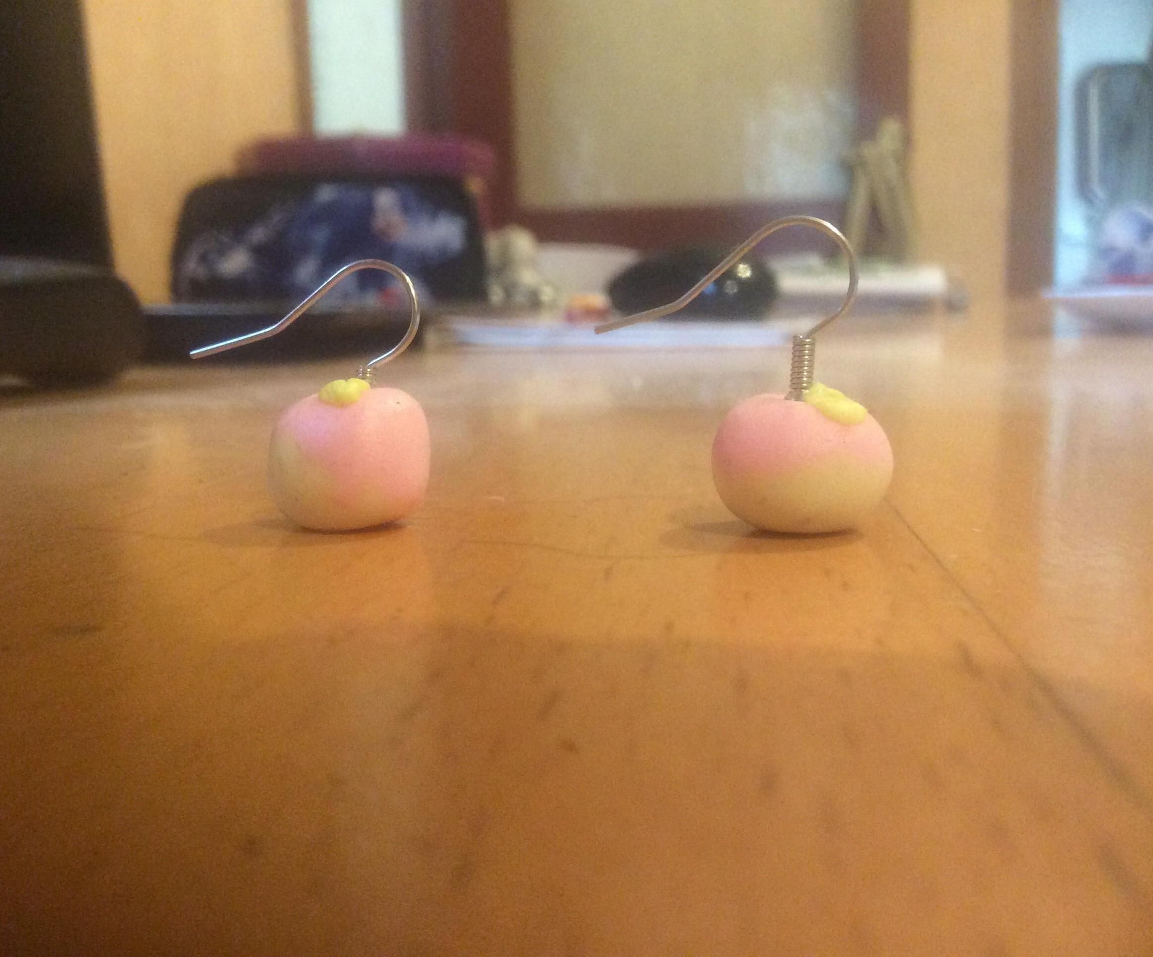 Polymer Clay Peaches Earrings ( Oven Bake)
