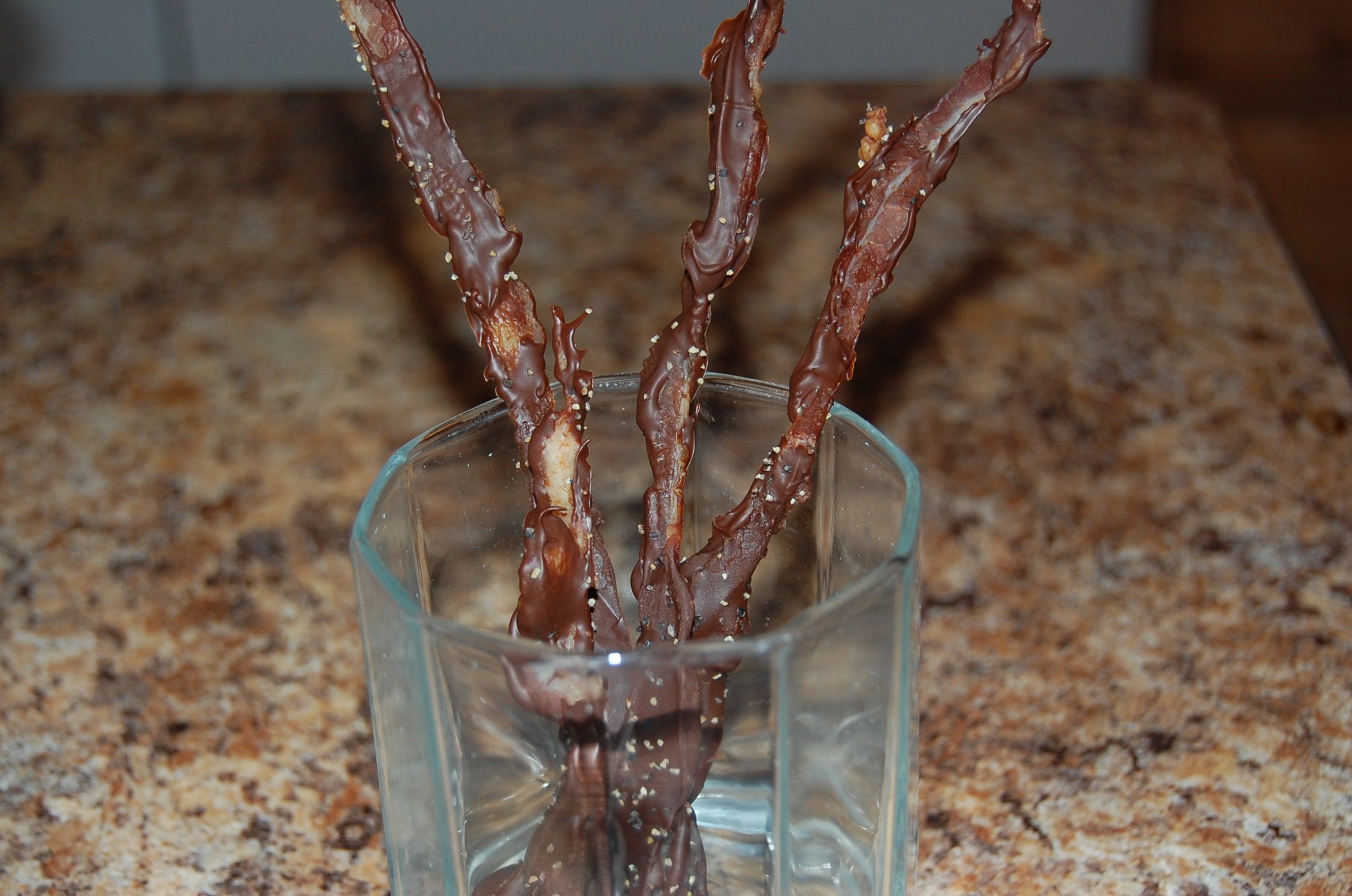 Peppery Chocolate Covered Bacon Twigs