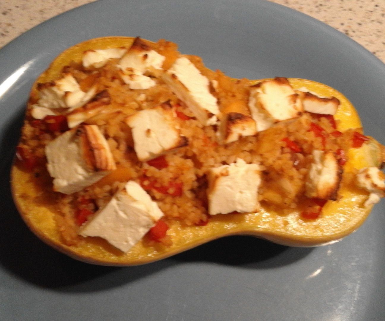 Bulgur Filled Butternut With Feta 