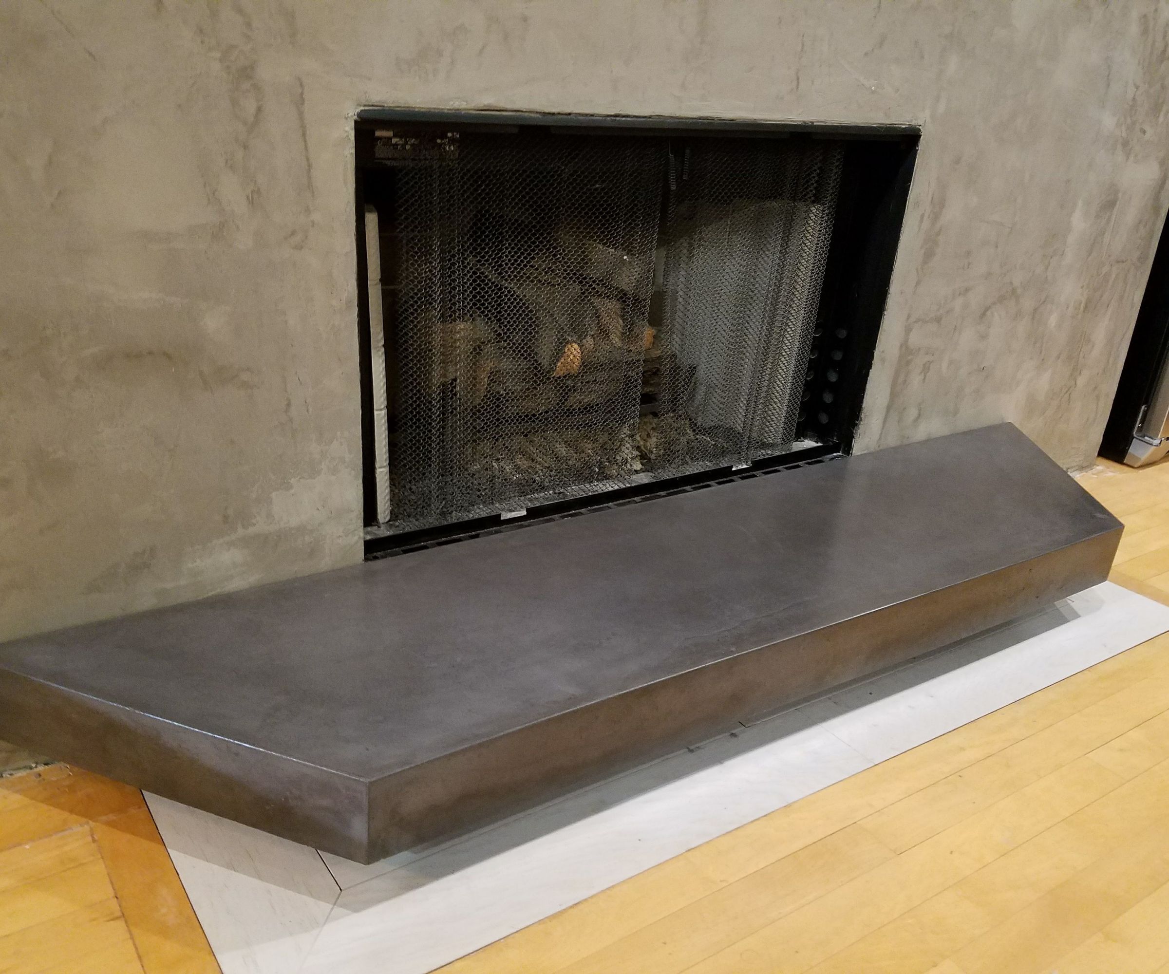GFRC Floating Concrete Hearth for Concrete & Wood Fireplace