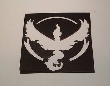 Prepare the Cut-out of Moltres (Team Valor Emblem)