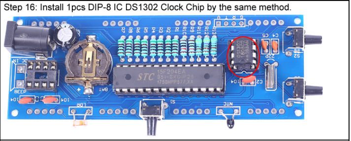 Install 1pcs DIP-8 IC DS1302 Clock Chip