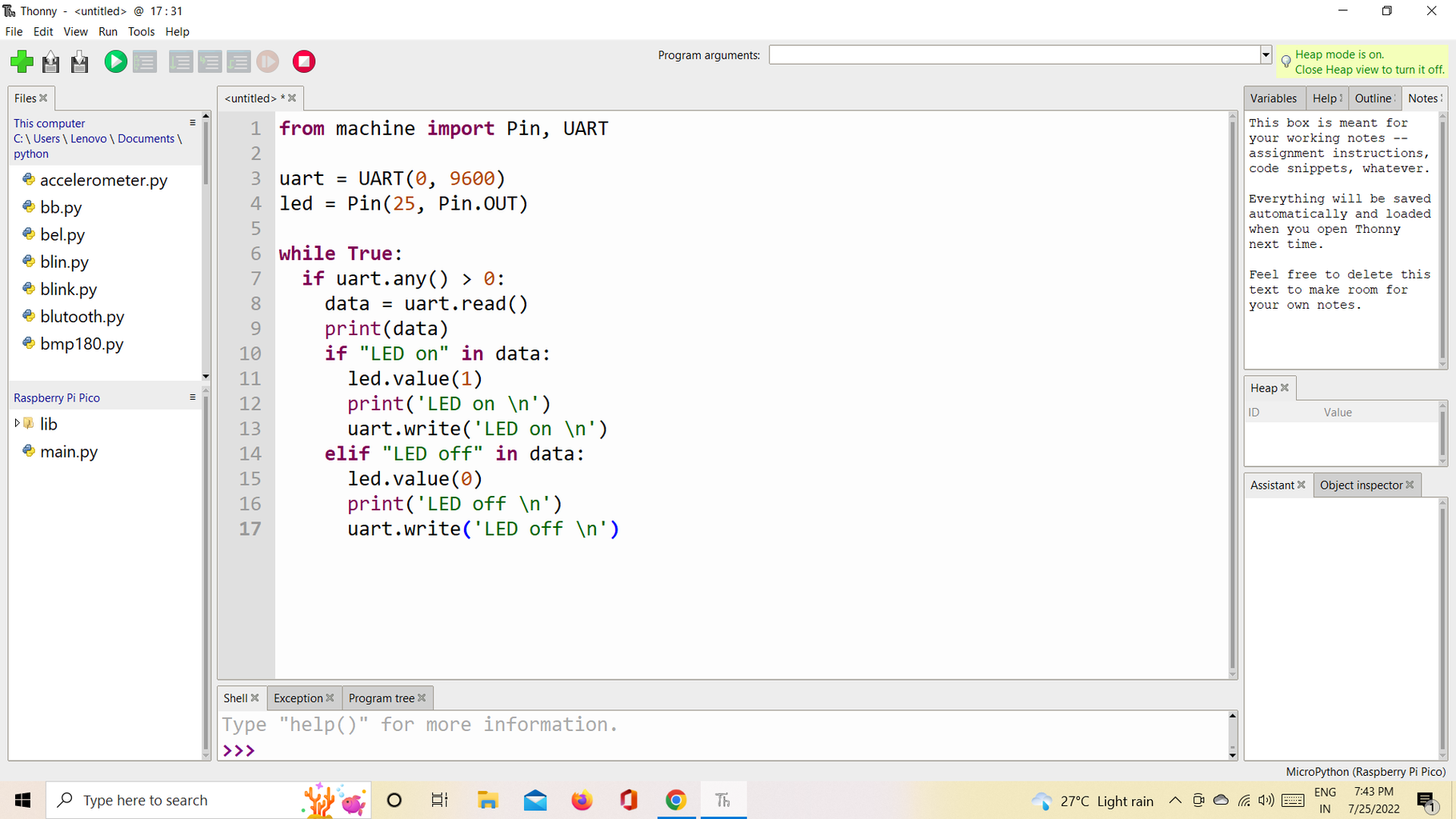 Raspberry Pi Pico and HC-05 Bluetooh : 5 Steps - Instructables