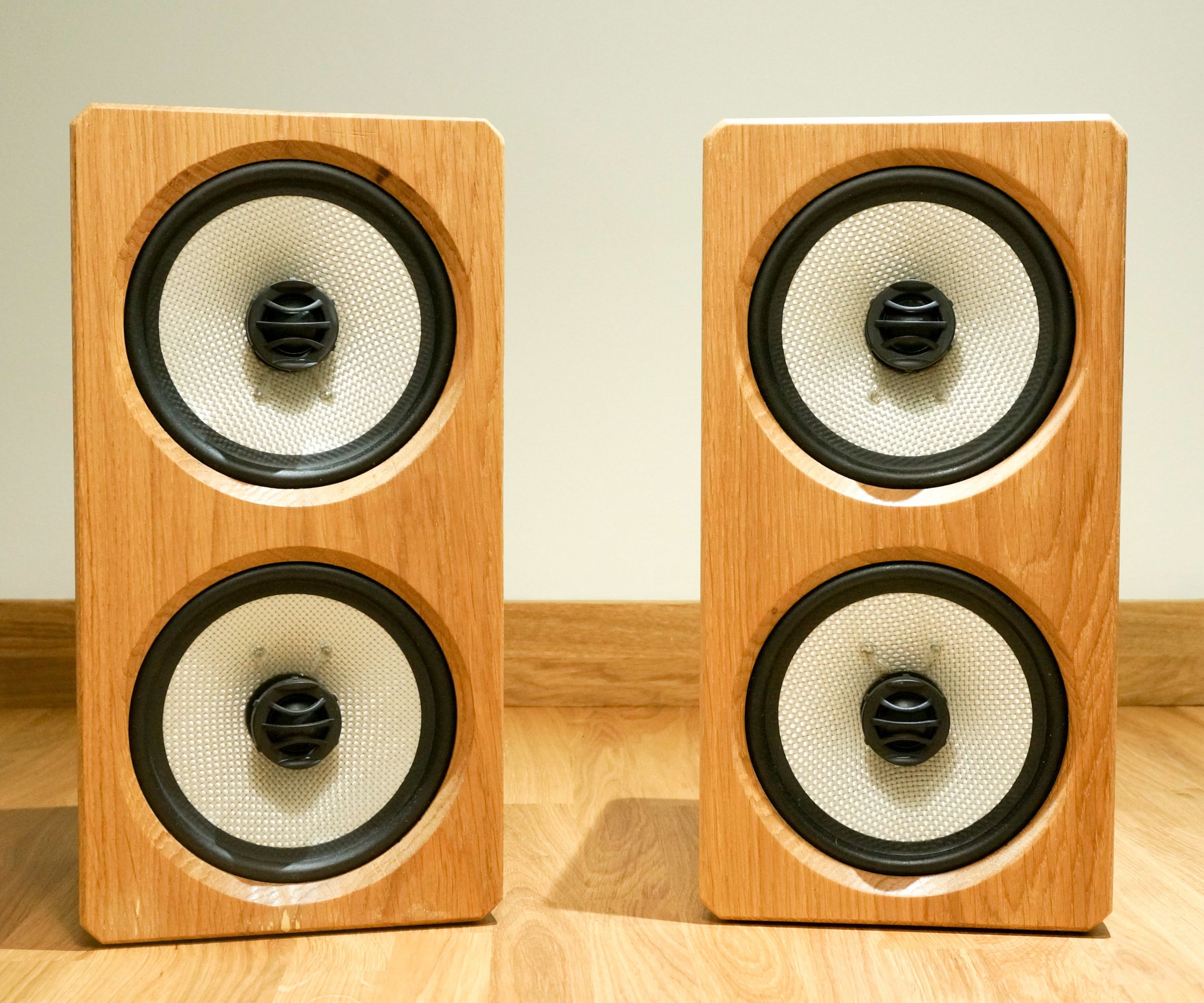 White Oak Faced Powerful Passive Speakers