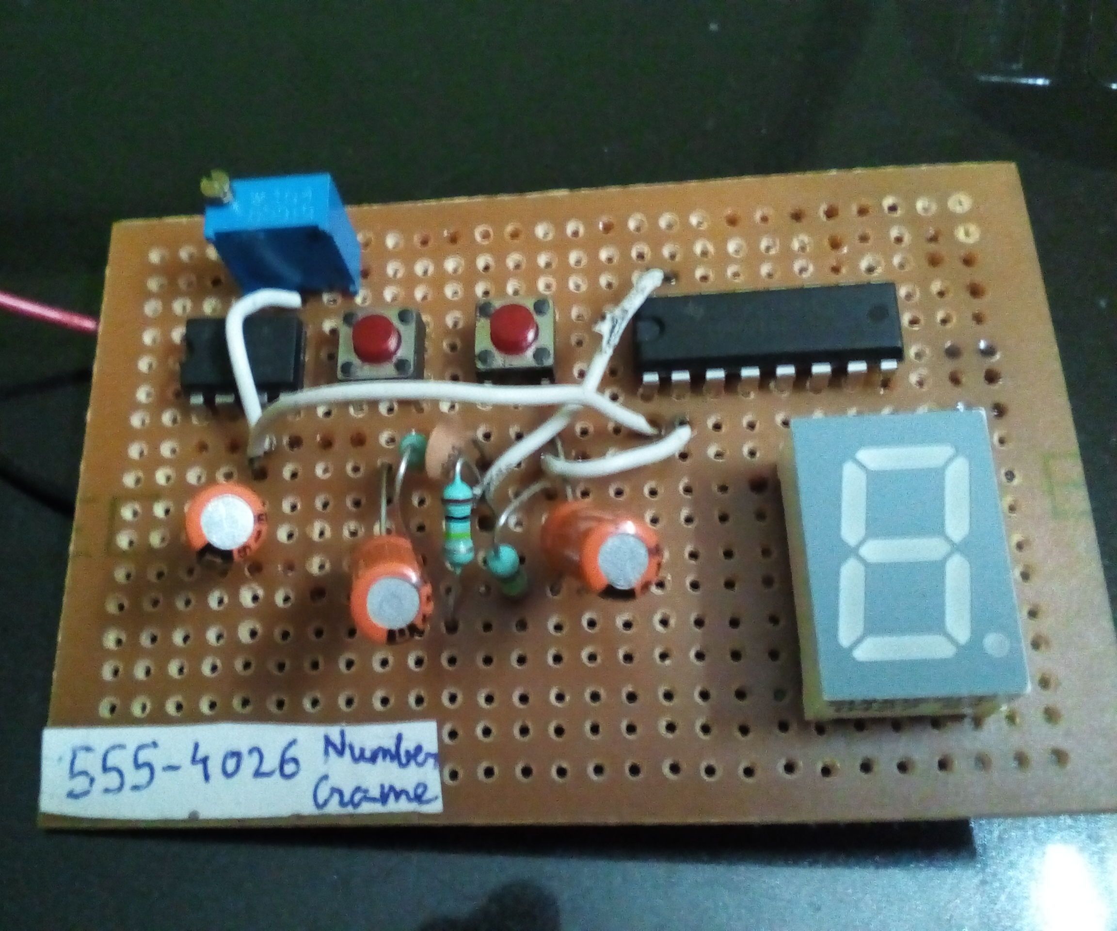 Number Game Using 555 Timer and CD4026