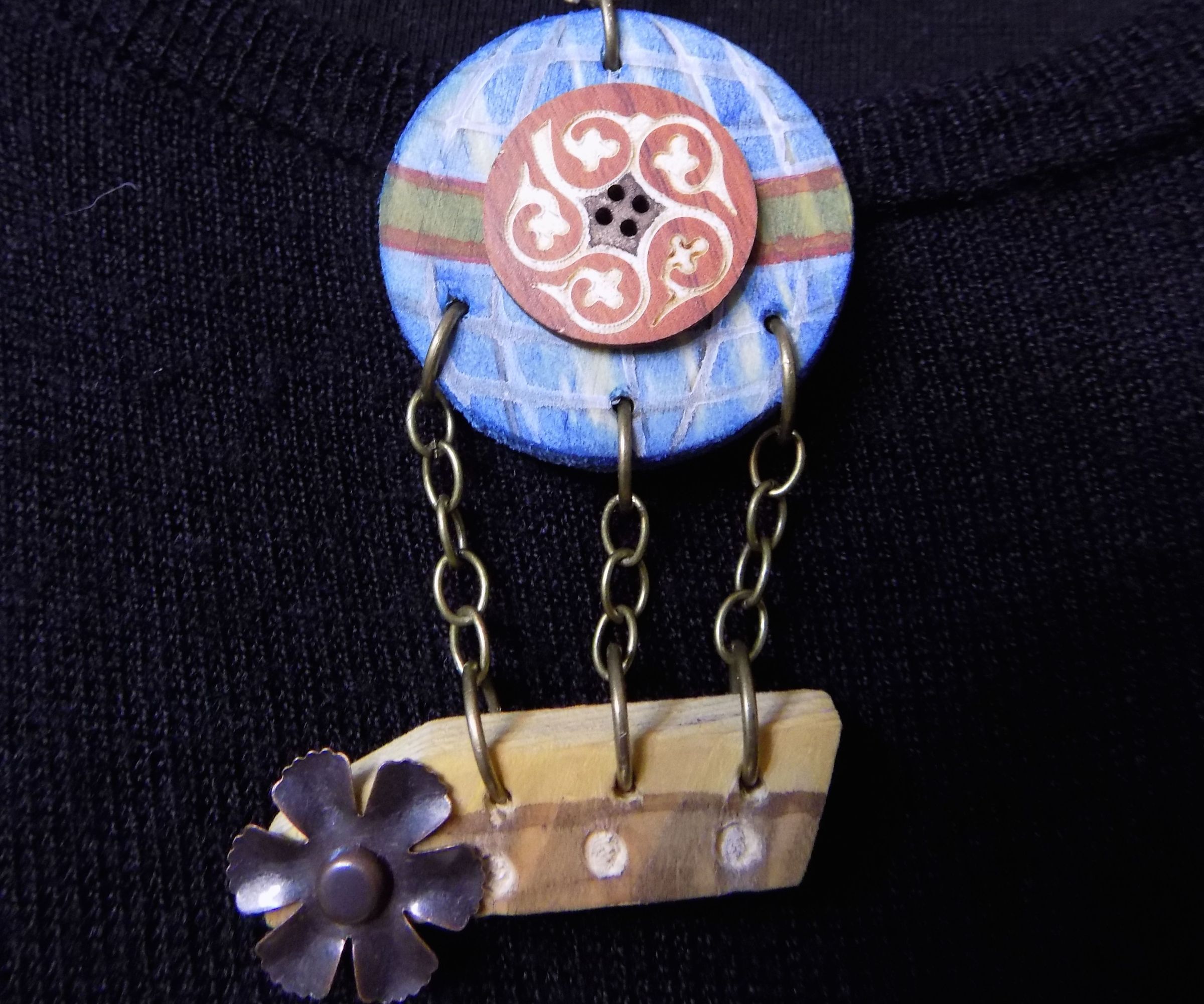 Wooden Air Ship Necklace