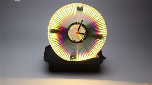 Make a Mesmerizing Light Pattern Clock by Upcycling an Old Clock and CD