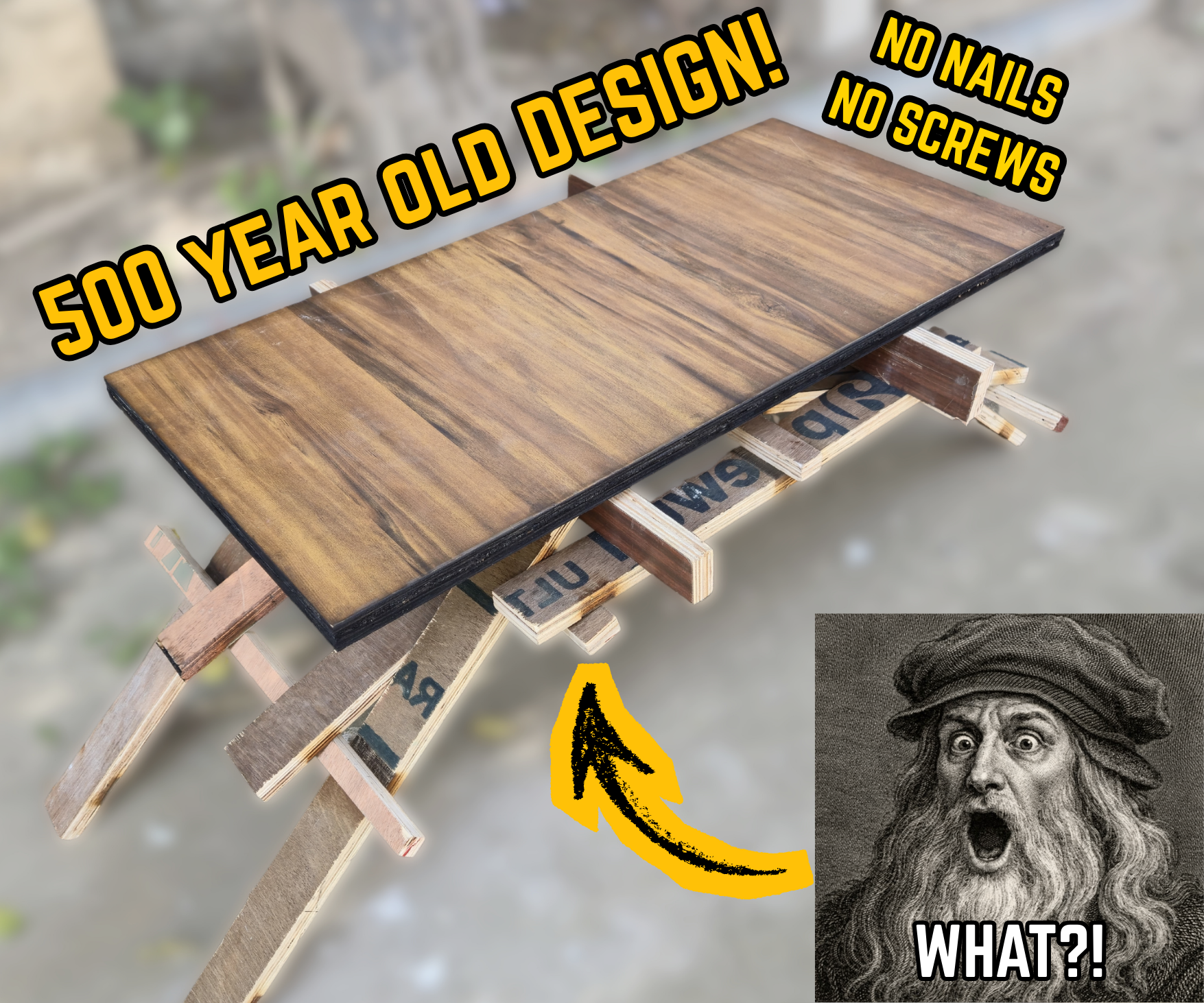 Gravity-Locked Bench: a Da Vinci Bridge You Can Sit on (No Nails, No Screws)