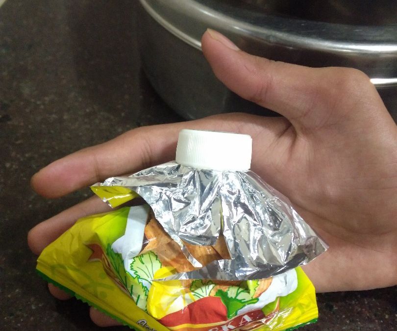 Recycled Bottle Tops to Seal (preserve)open Plastic Packets
