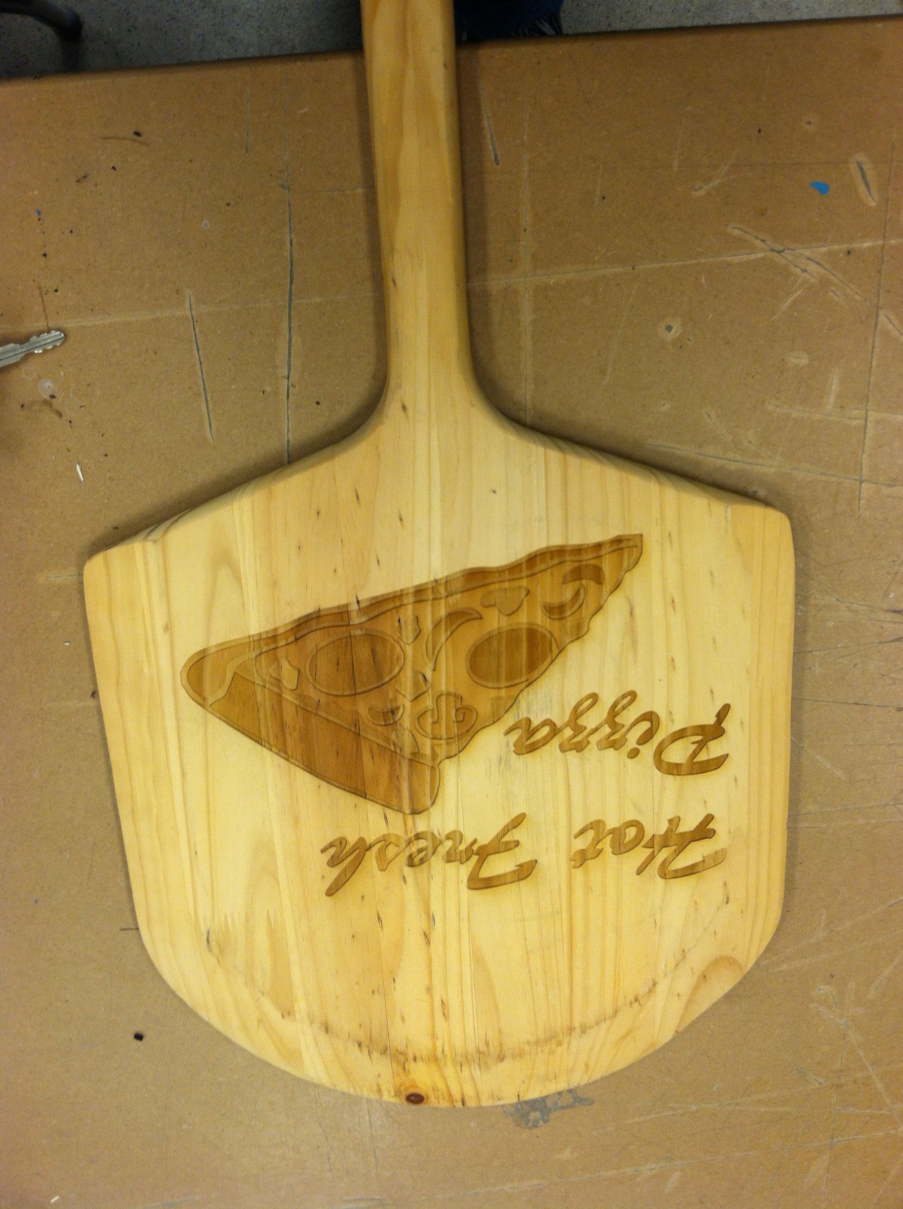 Pizza Paddle Laser Print Decoration