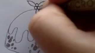 How to Draw a Christmas Pudding