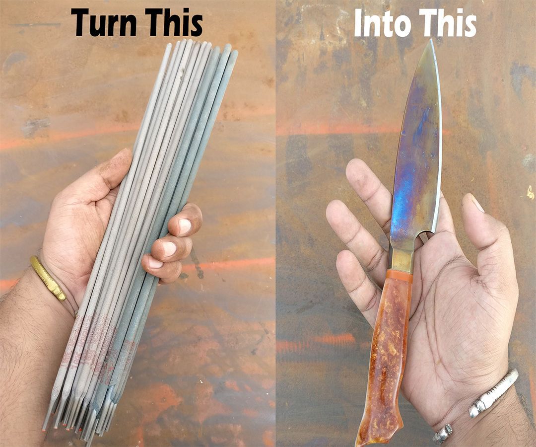 Chefs Knife From Welding Electrodes