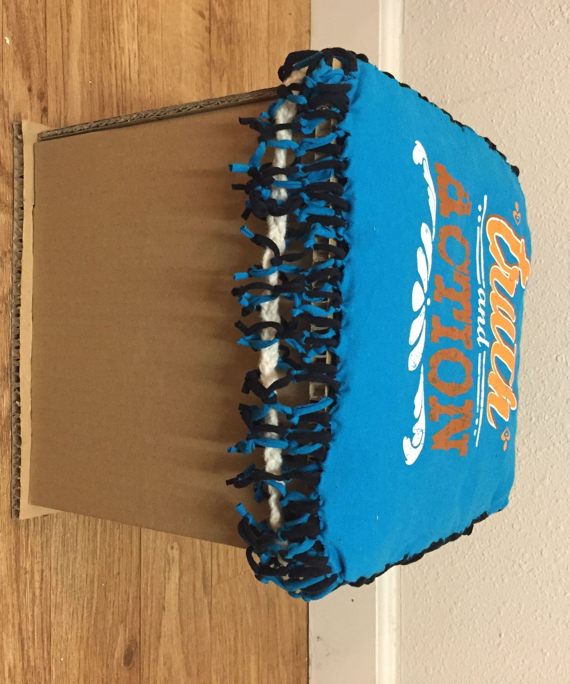 Cardboard Stool With T-Shirt Cushion