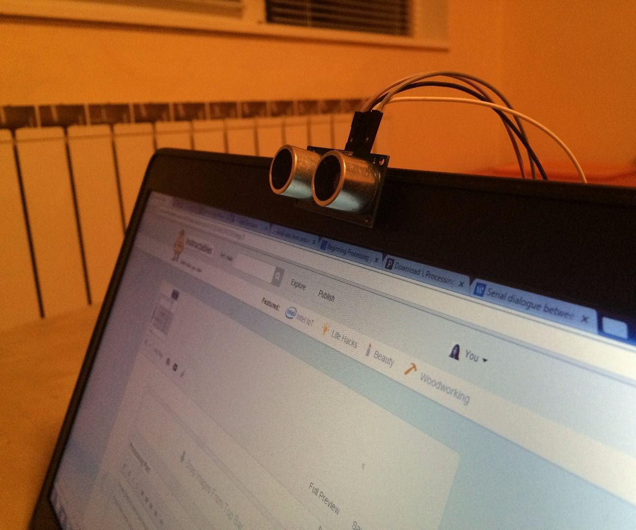 Ultrasonic Sensor Detects Someone in Front of Your Laptop