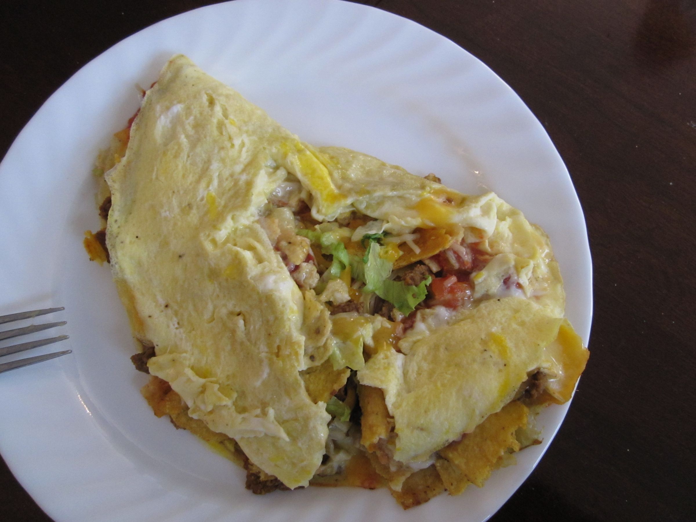 Leftover Taco Bell Omelet!
