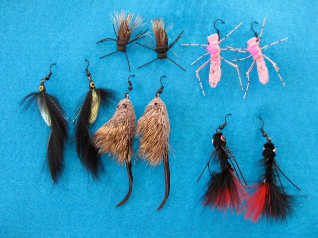 earrings made from fishing lures Vintage black speckled lure Plated Fishing Lure Earrings Lucky Fishing Earrings