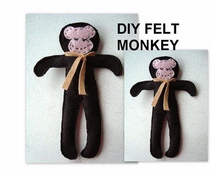 Little Felt Monkey Soft Doll