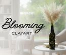 Tabletop Textured Flower Vase Using Glass Bottle and Clay