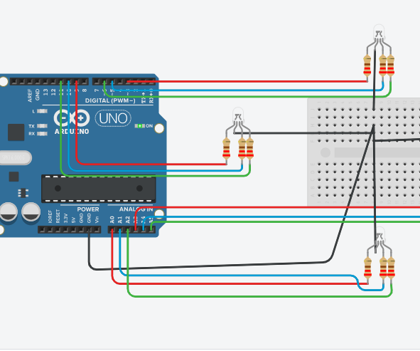 Arduino Traffic Light Controller Using RBG Led | 4-Way