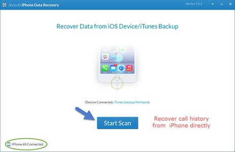 Download & Launch Jihosoft IPhone Data Recovery and Connect Your IPhone to Computer