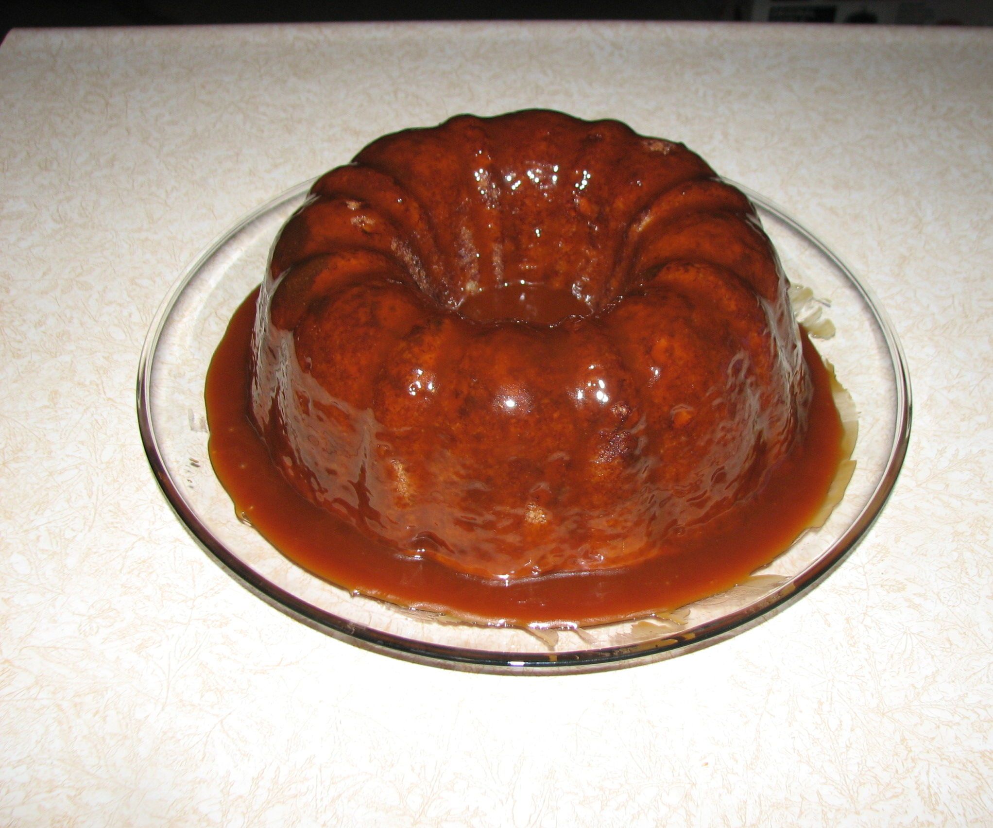 APPLE PECAN CAKE WITH CARAMEL GLAZE